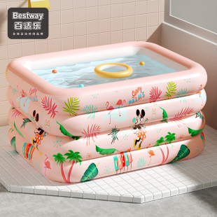 Bestway宝宝游泳池婴儿家用可折叠加厚洗澡桶儿童室内充气游泳池