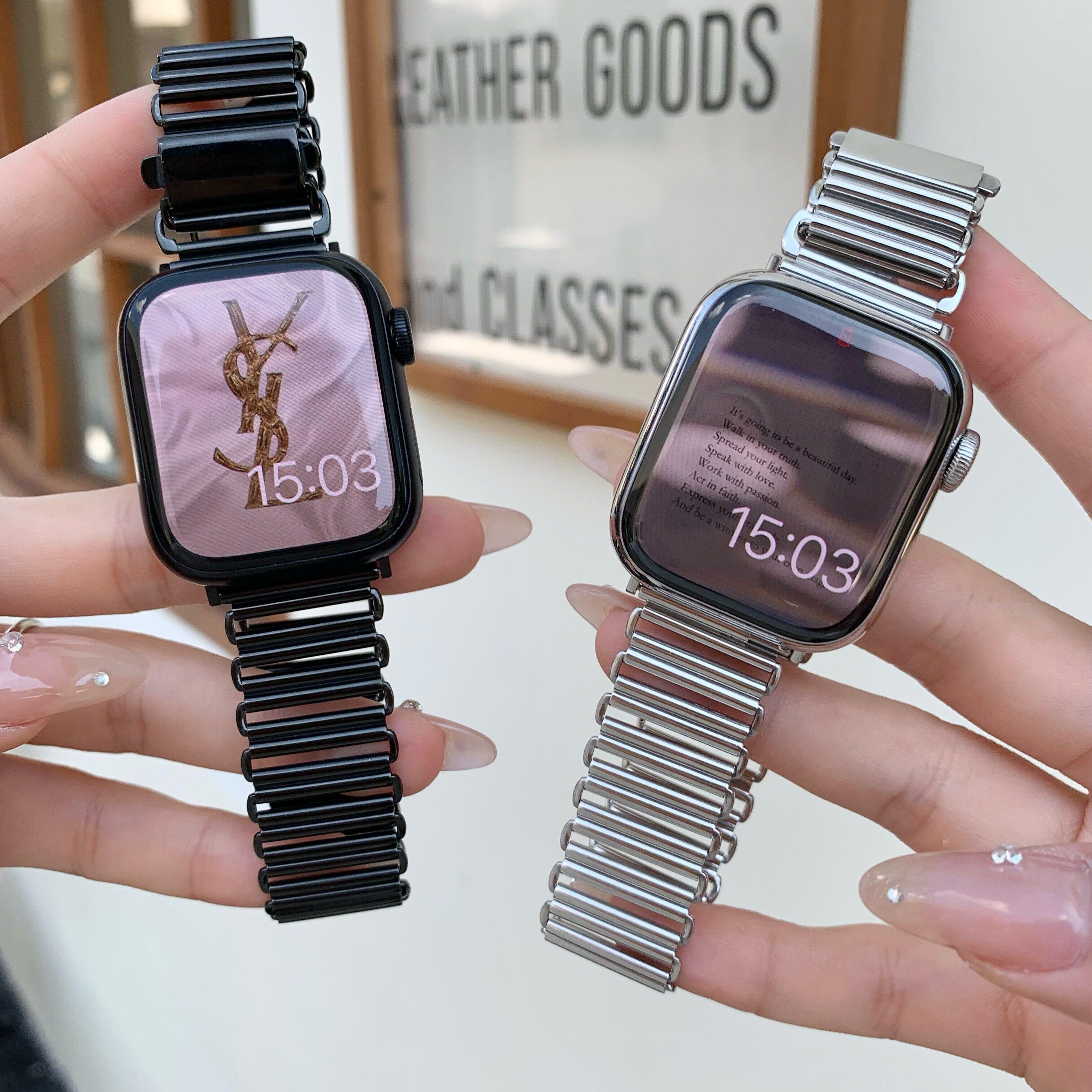 适用苹果手表iwatch 11/10苹果S9手表apple watch S10/9/8/7表带S7金属链SE表带替换腕带女款个性时尚表带s