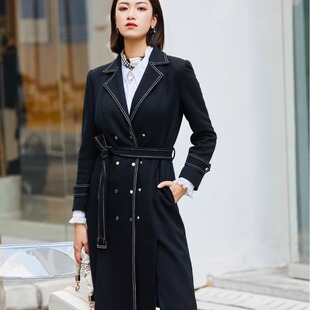 ET4344333538卡索castle风衣韩版设计感宽松显瘦中长款外套女装