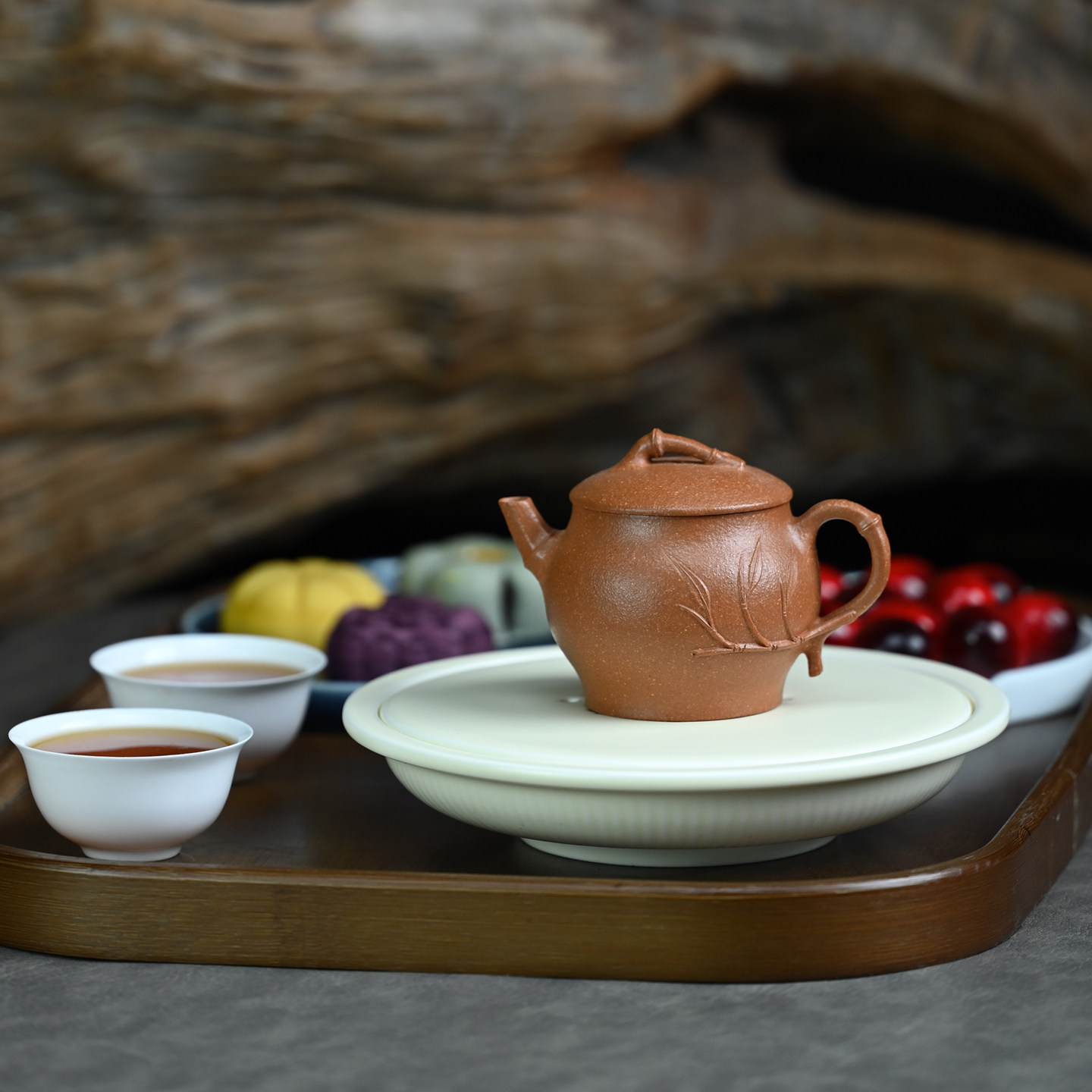 宜兴紫砂壶原矿降坡泥纯手工竹君子薄胎国风小品自用泡茶壶130ML