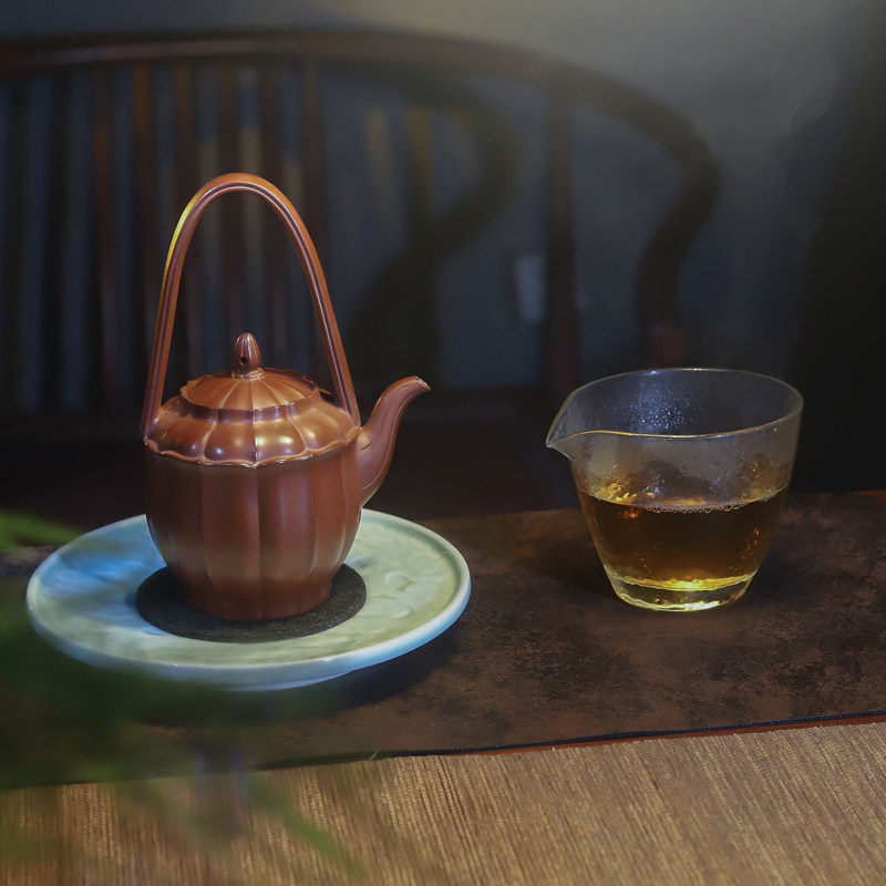 名家工艺师宜兴紫砂壶原矿小红泥梵音全手工泡茶具国风茶器 280ml