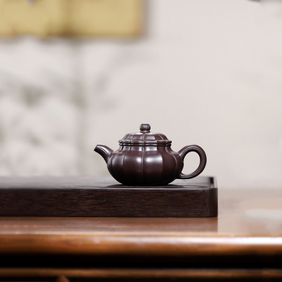 宜兴紫砂壶原矿紫泥手工制作 筋纹仿古实用紫砂茶器功夫茶器