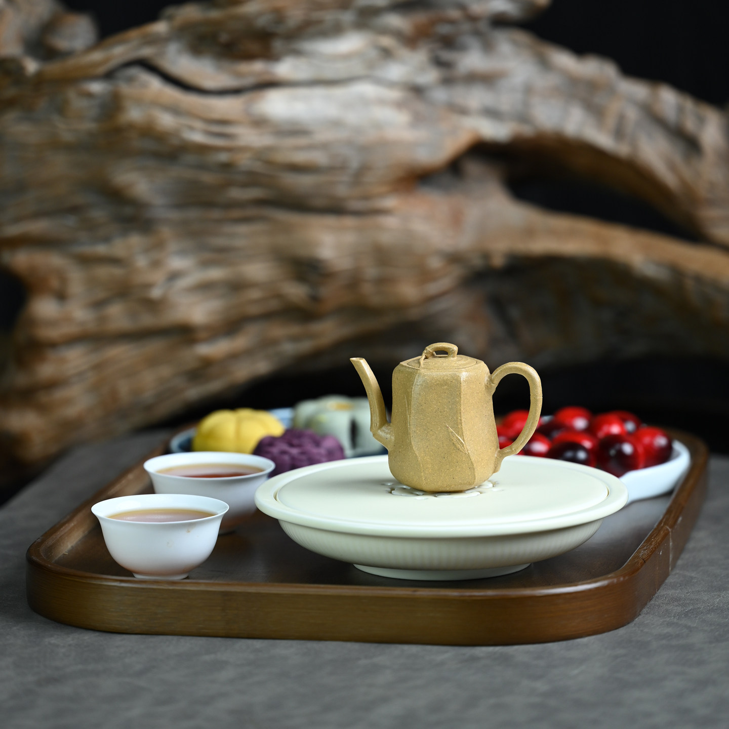 宜兴紫砂壶原矿段泥纯手工六方炫竹薄胎小品自用功夫泡茶壶65ML