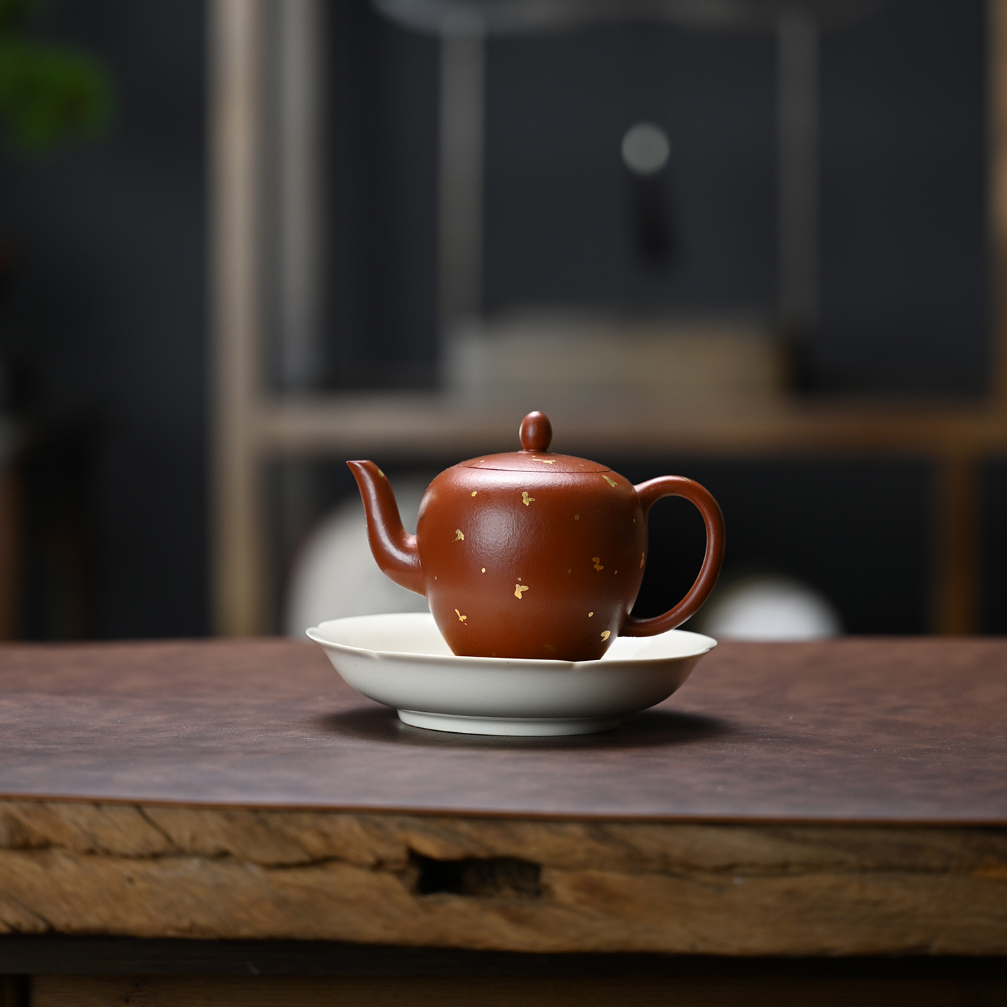 中式紫砂洒金美人肩手工