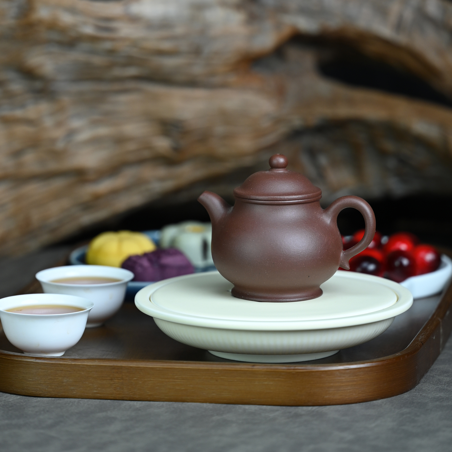 宜兴紫砂壶原矿紫泥高潘壶全手工家用功夫茶具国风茶器茶壶 180ml