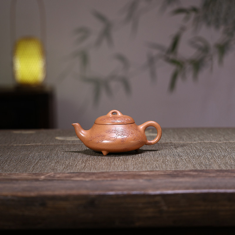 宜兴紫砂壶原生矿无酸洗降坡泥全纯手工汉棠堂石瓢壶茶壶具