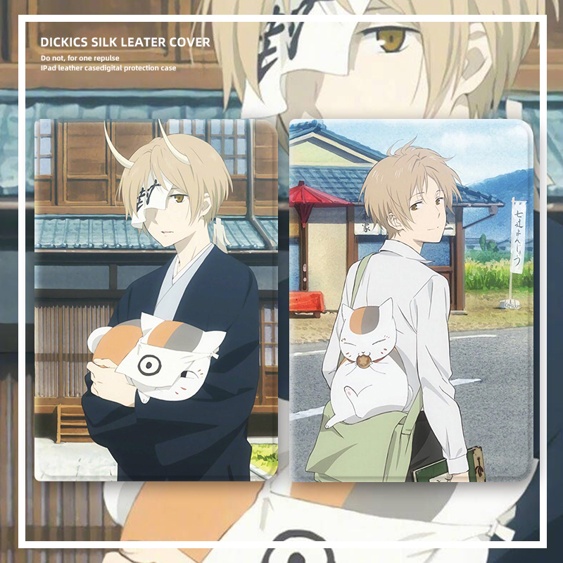 适用ipad保护套pro2022平板壳2021第10代9苹果air5夏目抱猫咪11寸3新mini6迷你2全包4防摔2018三折2020带笔槽