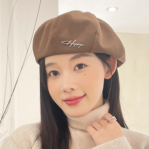 贝雷帽女帽子女款2023新款秋冬季八角帽韩版百搭显脸小春秋画家帽