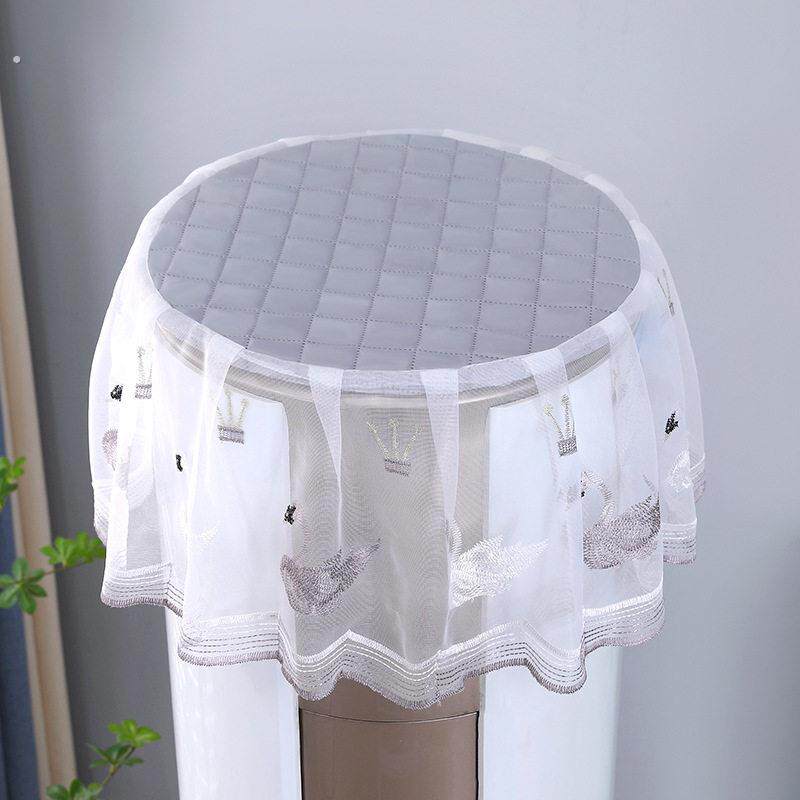 空调罩圆柱形机柜罩客厅圆形机柜防尘罩垂直圆形蕾丝空调罩开机不