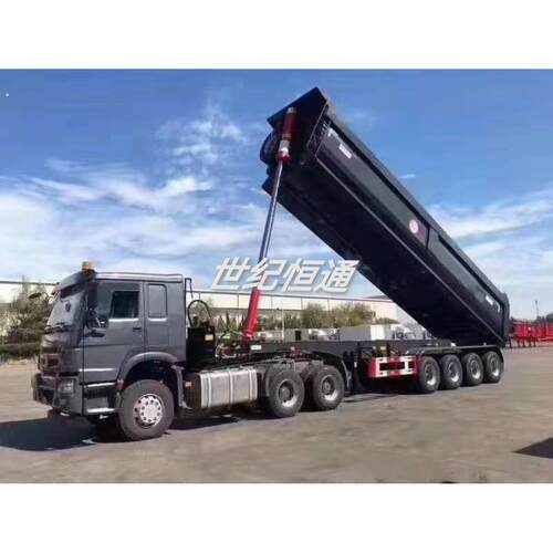 重型一体后翻自卸半挂车 箱后翻自卸 砂石料自卸半挂车对外供应