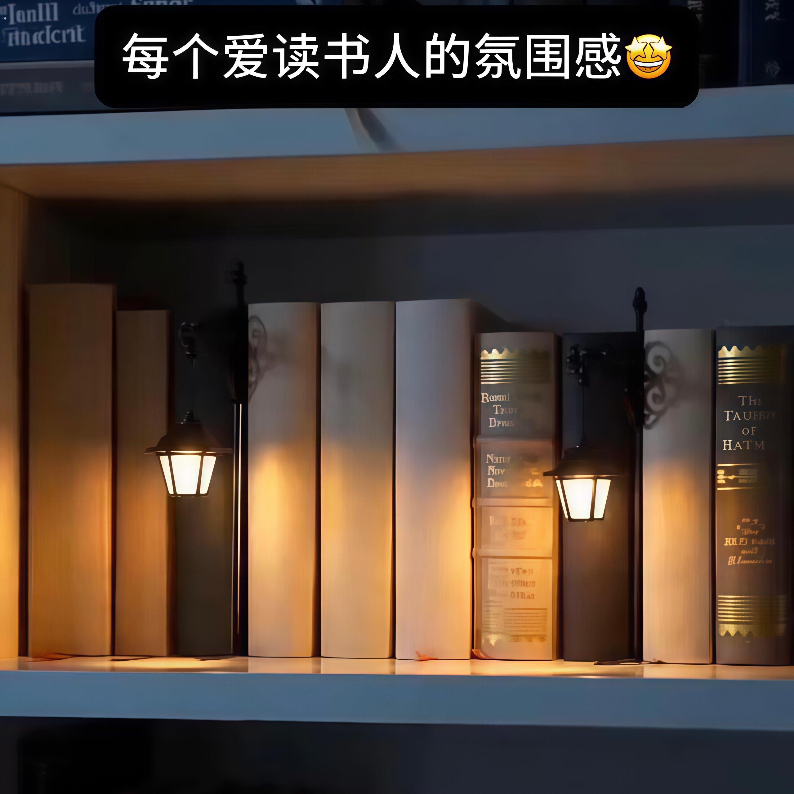 【小路灯书架灯】阅读灯夹书小夜灯悬挂式书立架图书馆幽灵照明灯
