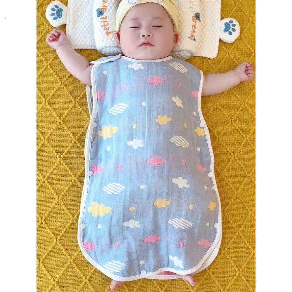 小月龄婴儿纱布睡袋夏季薄空调房婴儿纯棉无袖背心新生儿防踢被