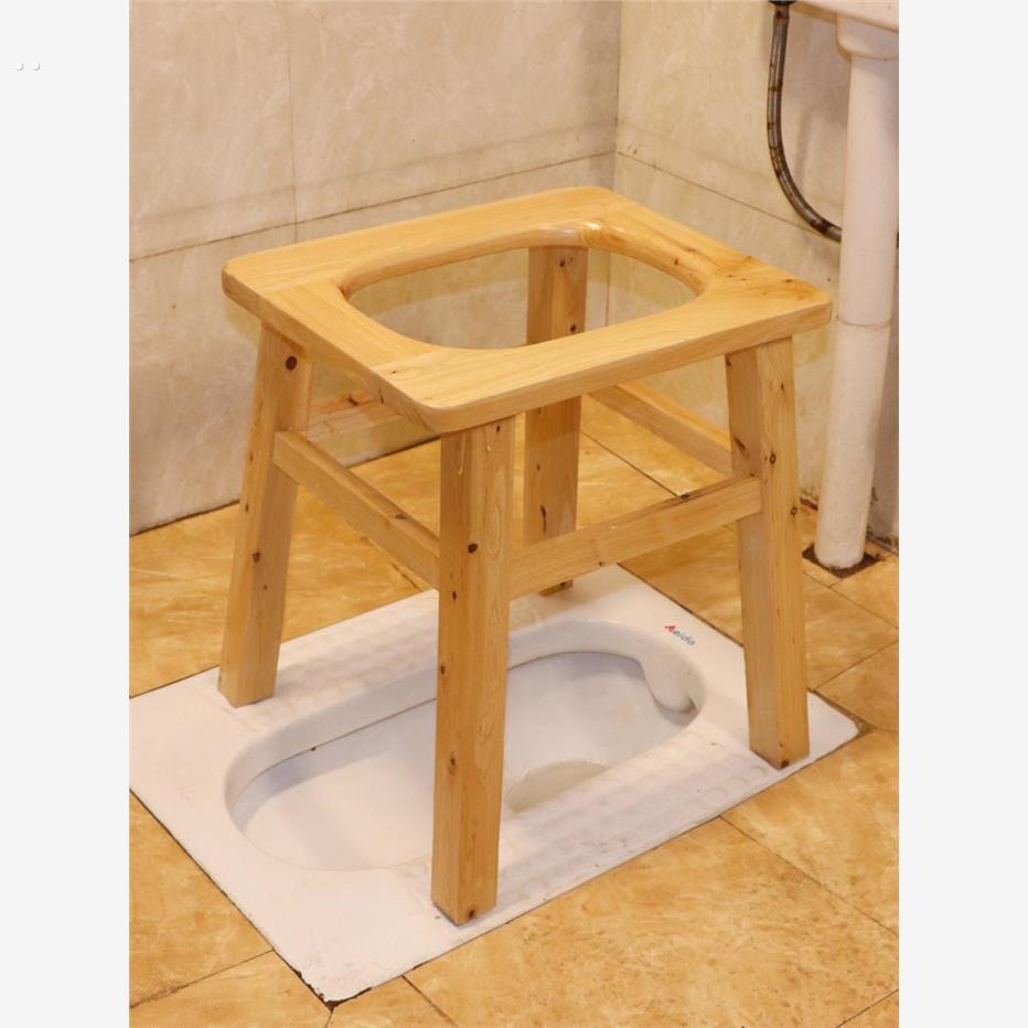 厕所坐便椅坐着上厕所的凳子木质老年人家用移动马桶孕妇坐蹲便器
