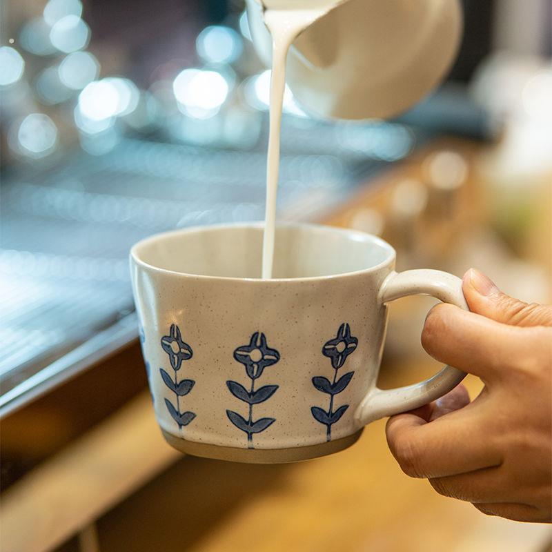 美式手冲咖啡杯子带勺高颜值陶瓷马克杯好看的家用大口径水杯微瑕