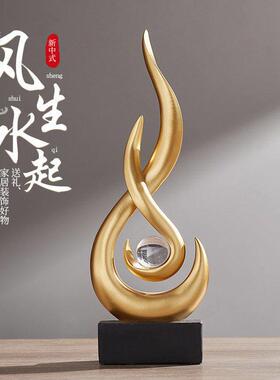 轻奢风电视柜玄关酒柜组合家居创意装饰流沙画摆件