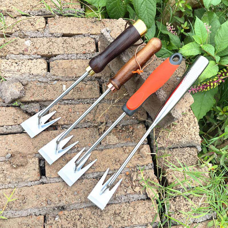 赶海耙不锈钢多功能除草器拔草器园林起根取草园艺工具压盆除草器