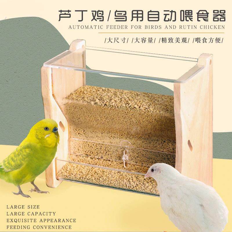 8玖-芦丁鸡鹦鹉喂食器自动食槽食碗鸟用下料食盒食盆饲料饲养用品
