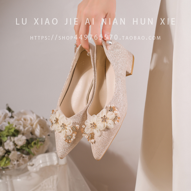 尖头高跟鞋粗跟不累脚单鞋