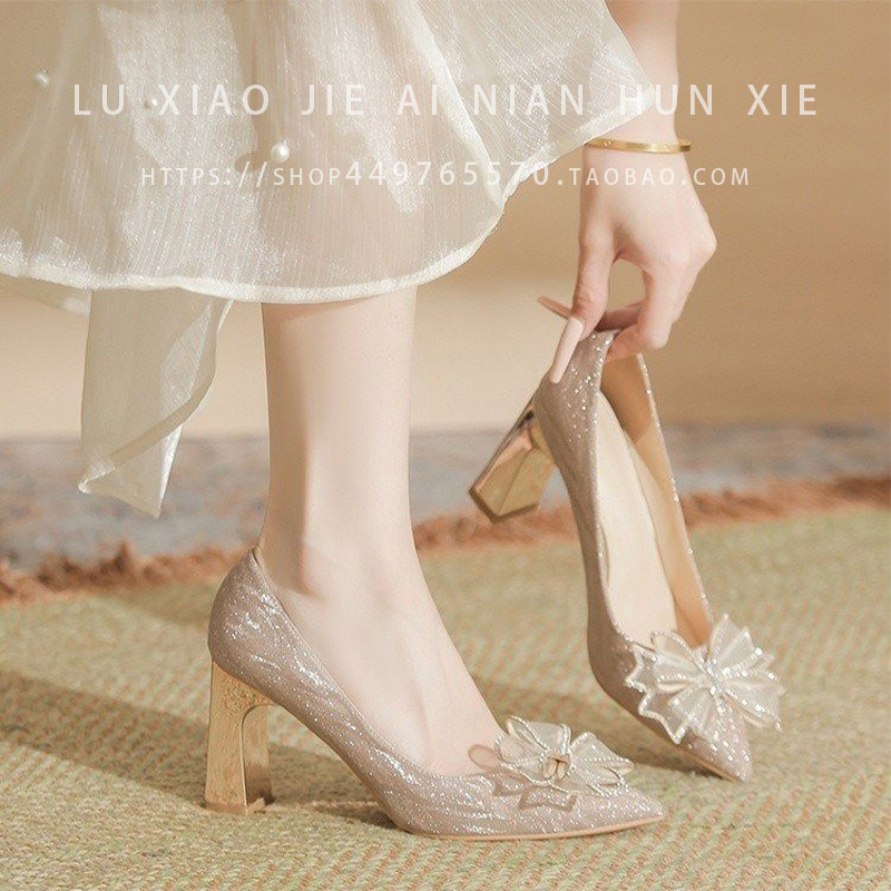 气质婚鞋绝美配裙子配礼服单鞋