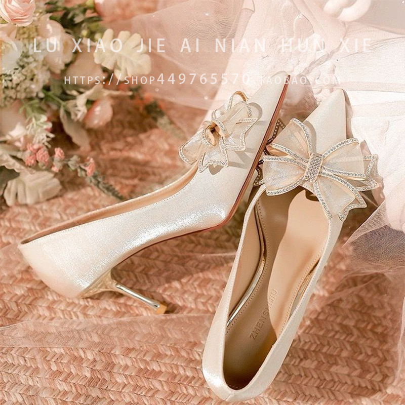 不累脚婚鞋气质小众绝美伴娘鞋