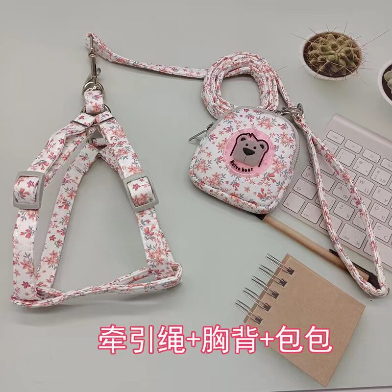 宠物狗狗胸背带牵引绳夜图片