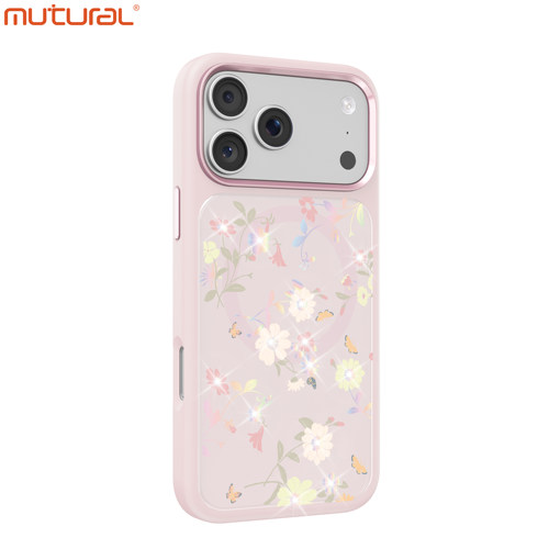 适用苹果17pro手机壳 iPhone17Promax超薄液态硅胶磁吸MagSafe充电保护套镜头全包抗震防摔小清新花韵