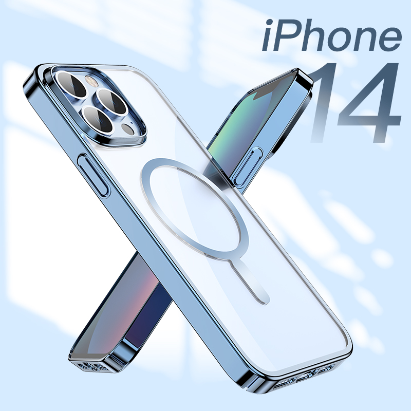 mutural苹果14ProMax手机壳磁吸iPhone14 plus/Pro保护壳magsafe透明防摔带支架潮高级适用于苹果14手机壳
