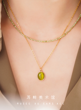 B牛油果绿百搭项链颈链女2026新