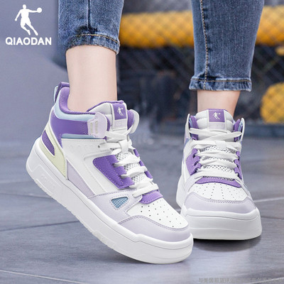 高帮运动鞋乔丹小白鞋运动系带女