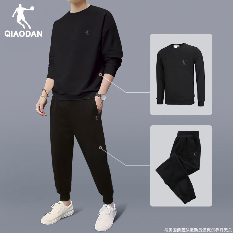 乔丹运动套装男2025冬季中老年爸爸宽松休闲运动服卫衣卫裤两件套