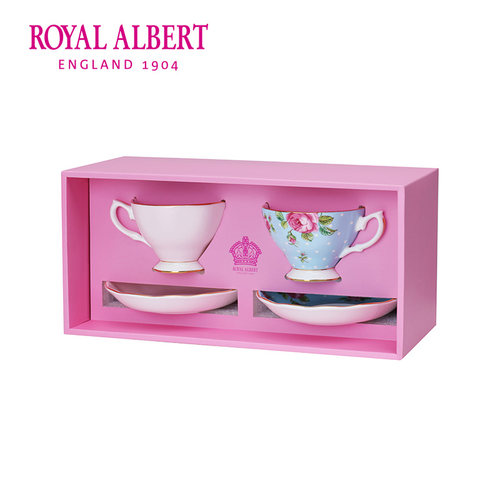 royalalbert皇家两对礼盒茶杯碟