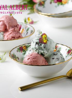 Royal Albert皇家阿尔伯特老镇玫瑰 骨瓷餐碗米饭碗沙拉碗麦片碗