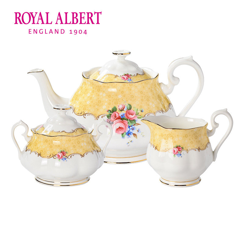 Royal Albert皇家阿尔伯特 百年 英式下午茶壶咖啡壶奶盅糖缸套装