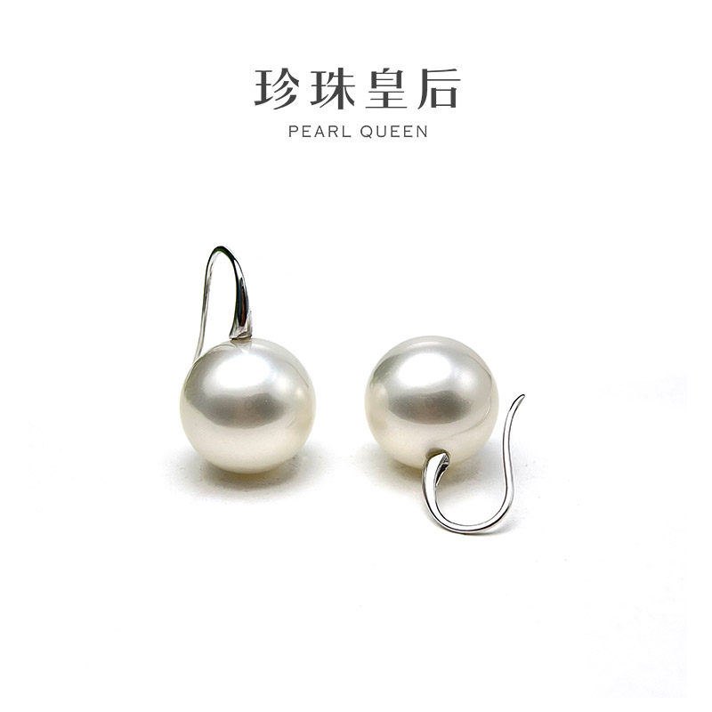 珍珠皇后 18K金海水澳白珍珠高跟鞋耳勾12-13mm 正圆,珠宝/钻石/翡翠,耳饰,淘宝优惠券,粉丝福利购,淘宝优惠卷
