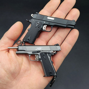 绝地求生金属枪模1:3升级款金伯1911模型钥匙扣 吃鸡武器军事挂件
