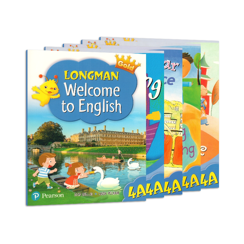 香港朗文少儿英语教材Longman Welcome to English 4A小学生课本听力 语法 读写 综合练习册套装5本六年级上学期英文原版图书书籍