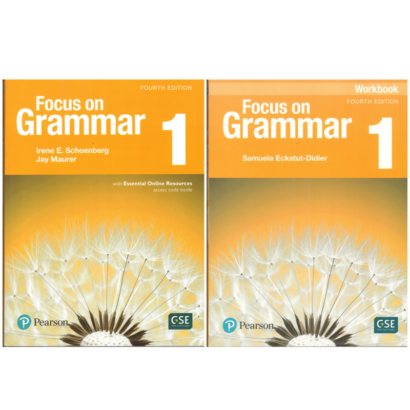 Pearson原版英文进口 第四版 Focus on Grammar 1 with Essential Online Resources 英语语法教材练习册套装