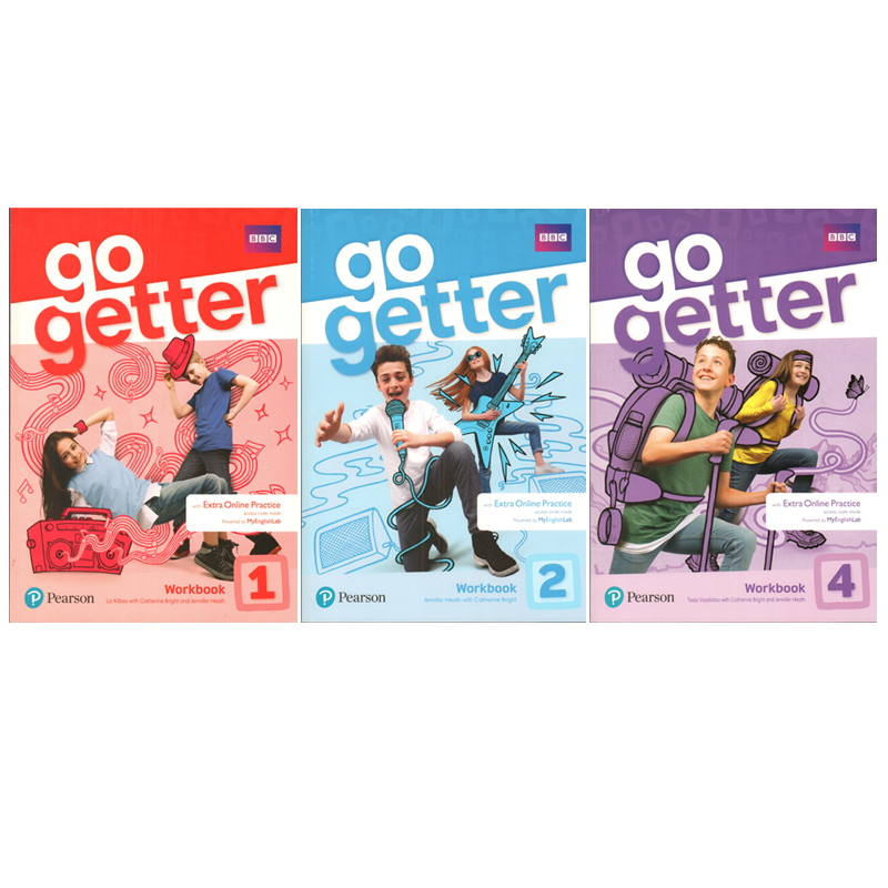 特价清仓原版进口培生少儿英语 Go getter with Extra Online Practice Workbook 1 2 4级别练习册 含在线资源