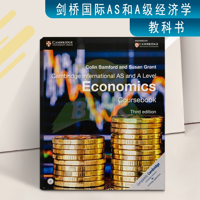 现货 Cambrdige International AS and A Level Economics Coursebook剑桥大学出版社 AS剑桥国际英语经济学生书第三版剑桥高教-封面