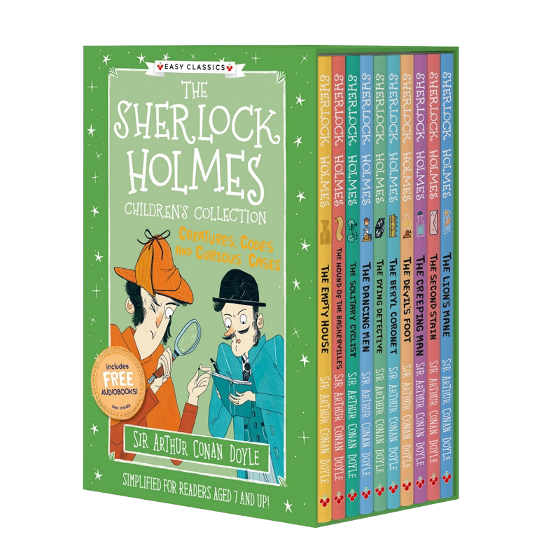 福尔摩斯英文进口原版小说The SHERLOCK HOLMES30册第1 2 3辑儿童英文读物福尔摩斯探案集小学生英语课外阅读经典少儿有声故事书籍