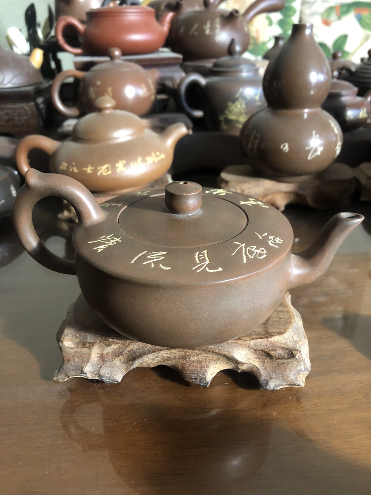（已售勿念）李人帡坭兴陶大师刻字壶