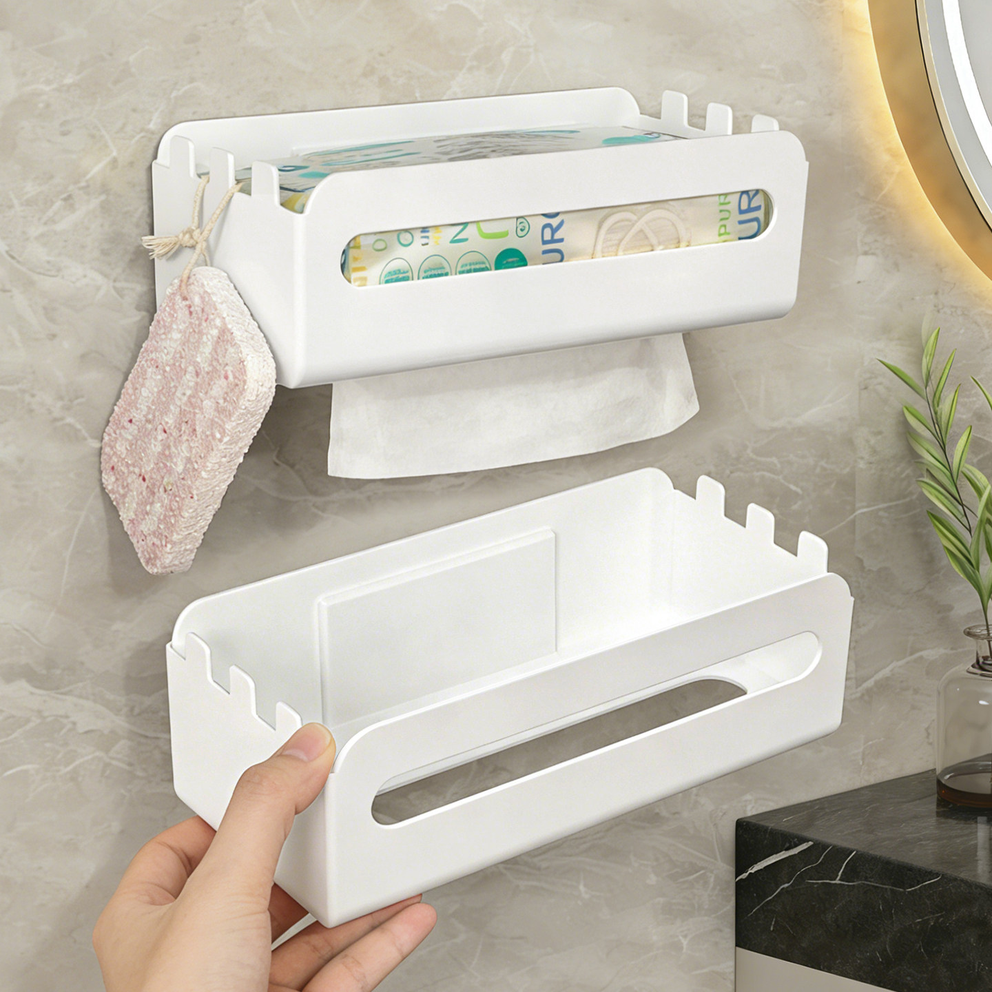 洗脸巾收纳盒壁挂式棉柔巾置物架