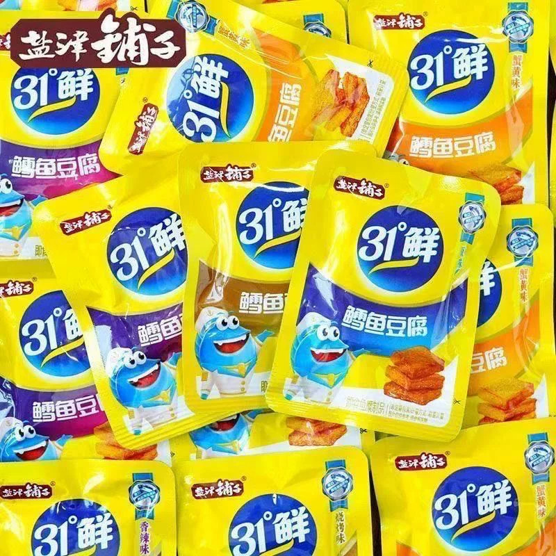 盐津铺子31鲜鳕鱼豆腐香辣蟹黄多口味豆干办公室休闲解馋小零食品