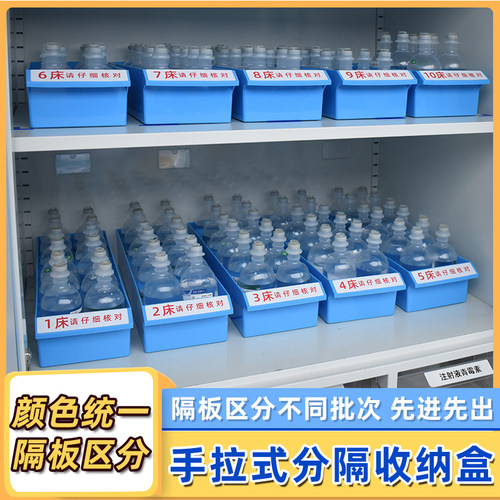 输液盒收纳筐分格隔桌面整理塑料