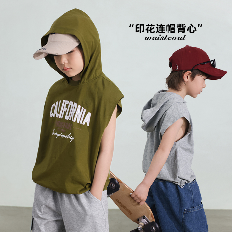 挖到宝了休闲立体印花潮流背心