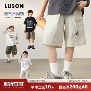 2025新款 陳大豬LUSON男童工裝 短褲 夏季 兒童外穿男孩痞帥五分中褲