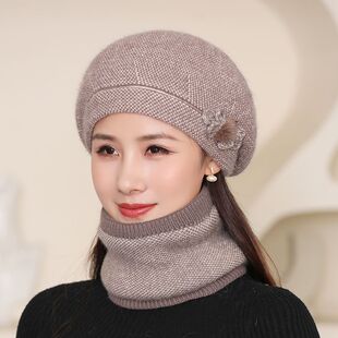 中老年人妈妈帽子女士冬季新款保暖毛线帽老人奶奶秋冬天老太太帽