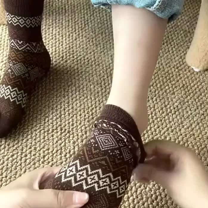 儿童袜子长绒棉秋冬季美