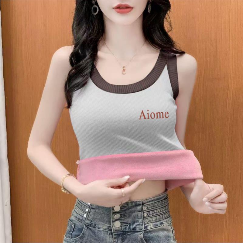 单/两件背心女保暖螺纹拼
