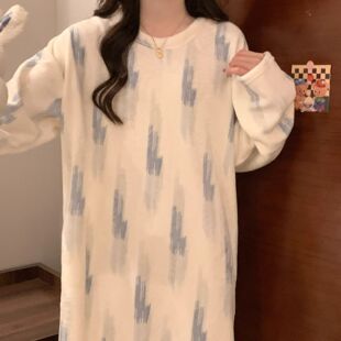 珊瑚绒睡衣裙女秋冬季加绒加厚可爱甜美学生宿舍中长款睡裙家居服